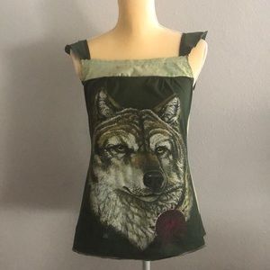 SuperLuckyCat Wolf Sleeveless Top